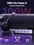 JSAUX 4K@120Hz Docking Station for Steam Deck/OLED/ROG Ally X/Legion Go (S)/MSI Claw, 6-in-1 Dock for Steam Deck with HDMI 2.0, Gigabit Ethernet, 3 USB A 3.0, 100W USB C Charging Port-HB0603S Upgraded