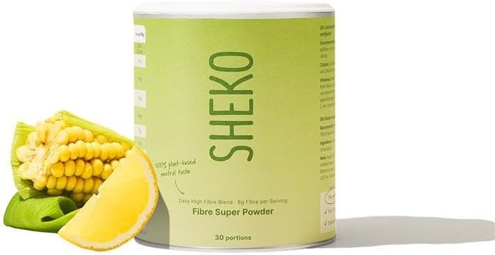 SHEKO Ballaststoffpulver 300g (30 Portionen) Hochdosierte Ballaststoffe für Verdauung & Darmgesundheit Sättigend Vegan & Laktosefrei Lösliches Fiber Pulver für Diät Abnehmen & Wohlbefinden