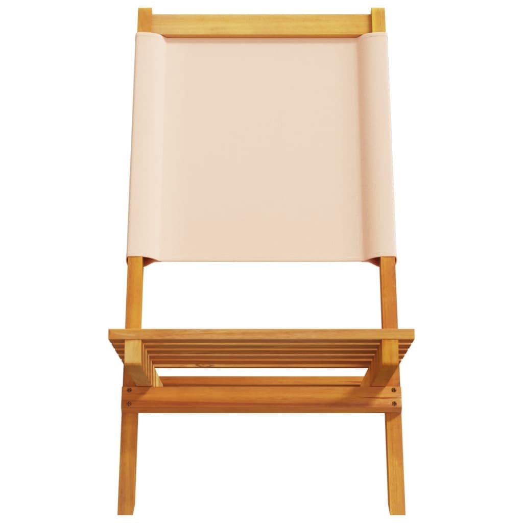 vidaXL Sillas de jardín 2 uds Madera Maciza Acacia y Tela Beige, Asiento de jardín, Asientos al Aire Libre, Silla de Exterior, Asientos de jardín