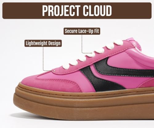 Image of Project Cloud Platform Sneakers for Women Footwear - Memory Foam Insole Womens Shoes, Lightweight and Non-Slip Sole Lace Up Fashion Sneakers for Women 2026 (Volley)