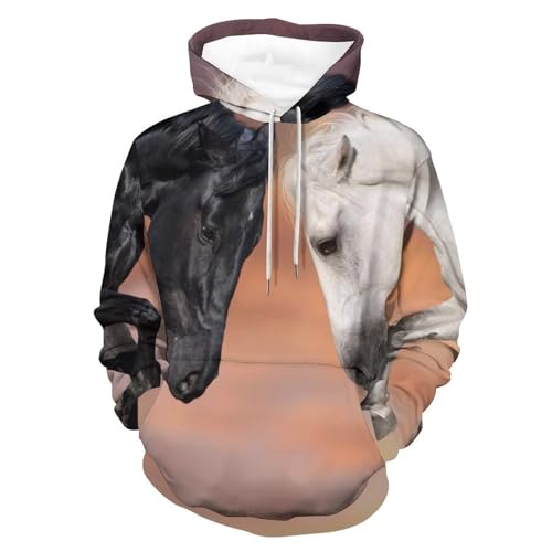 Pull homme femme cheval de course sweat à capuche confortable S