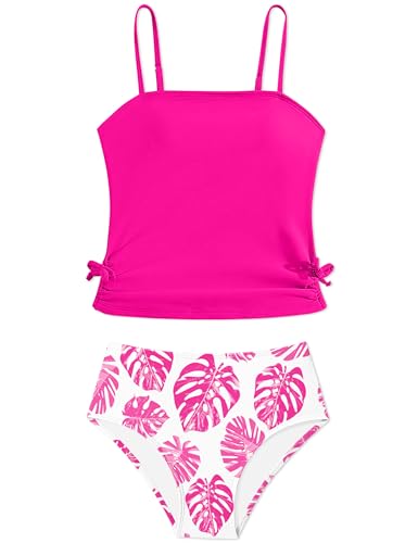 Image of Girls Tankini Swimsuits Two Piece Bathing Suit Drawstring Swimwear Set for Girls 7-18 Years