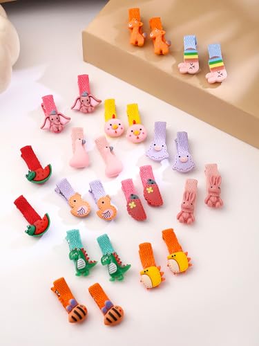 Melbees by Yellow Chimes Hair Clips for Girls Kids Hair Clip Hair Accessories for Girls Set of 26 PCS Cute Animal Characters Hair Clips