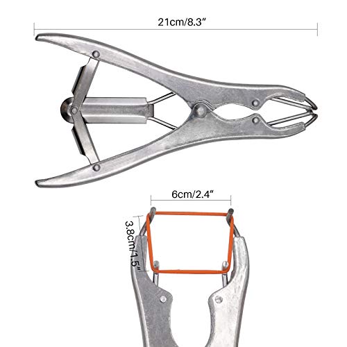 Svauoumu Tierkastrationszange Schwanzschneider Kastrationsband,Edelstahl Elastische Kastrationszange Schwein Rinder Schaf Schwanz Gegossen, mit 100 Gummiringen