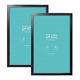 LaVie Home 14 x 22 Poster Frame 2 Packs Black, Display Pictures 14x22 Without Mat, Horizontal or Vertical Wall Gallery Poster Frames with High Definition Plexiglass Suitable for Family Photos,