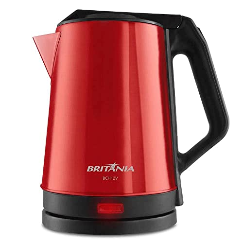 Chaleira Elétrica Britânia, Vermelha, Acabamento em Aço Inox, 1,9L BCH12V 127V