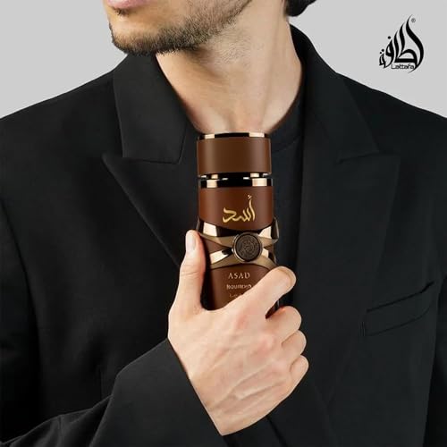Image of Lattafa Asad Eau De Parfum 100ml Long Lasting Luxury Perfume Spray For Men | Premium Refreshing Oud and Musk Fragrances (Asad Bourbon)
