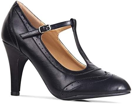J. Adams Tango Heels for Women - T-Strap Round Toe Retro Oxford Pumps - Image 3