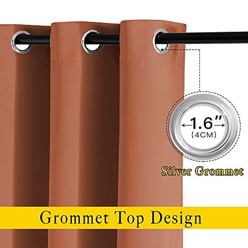 NICETOWN Sliding Glass Door Curtain - Grommet Extra Wide Window Treatment Thermal Insulated Drape for Kids Room/Living Room (Burnt Orange, W100 x L95, 1 Panel)