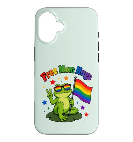 Free Mom Hugs LGBTQIA+ Ally Frog Pride Month�B �X�}�z�P�[�X iPhone 16 �p