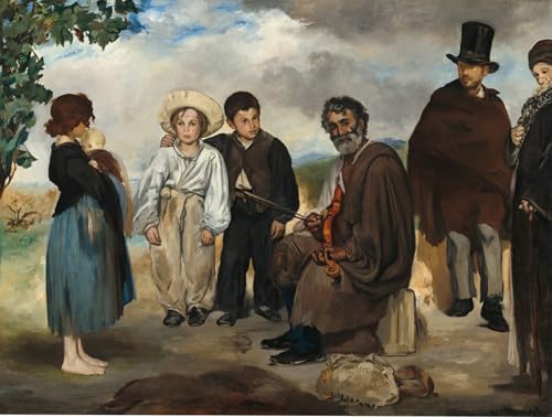 Imprimé sur toile Le Vieux Musicien d'Edouard Manet affiche de bureau 60x90cm