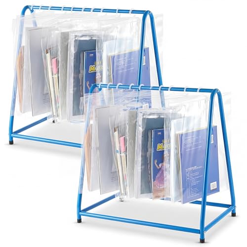 Tiangrid 2 Pcs Hanging Book Rack Read Along Totes Metal