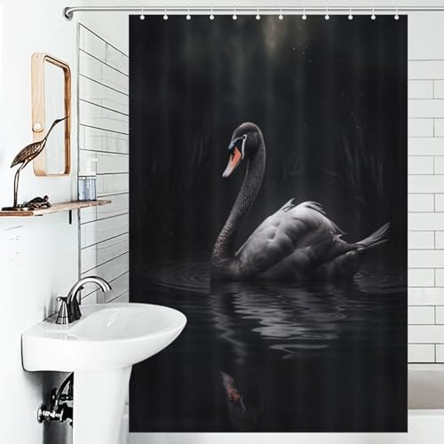 Rideau de douche anti éclaboussures en tissu imperméable séchage rapide - 6