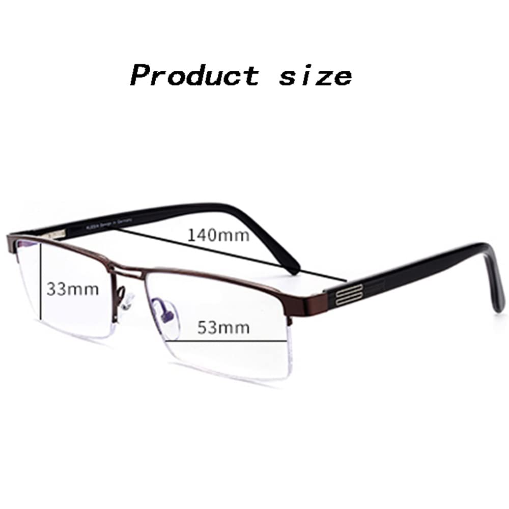SFIVE Gafas De Lectura Fotocromaticas Media Caja Gafas De Sol HD Anti Luz Azul Gafas De Presbicia Hombres Multifoco Negro/Bronceado 1.0 1.5 2.0 2.5 3.0 (Color : Bronzed, Size : +3.5)