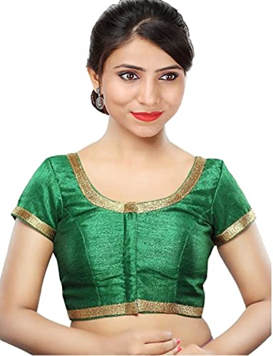 SINGAAR Women's Silk Blouse-Wedding Design-Heavy Elegant Lack Work Green-BL57GR_Size32  : Amazon.in: Fashion
