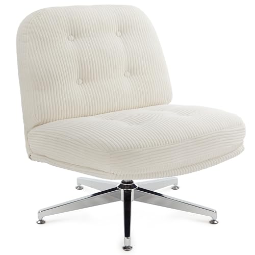 IWMH Silla entrecruzada, silla giratoria con patas cruzadas sin ruedas, sillas decorativas...