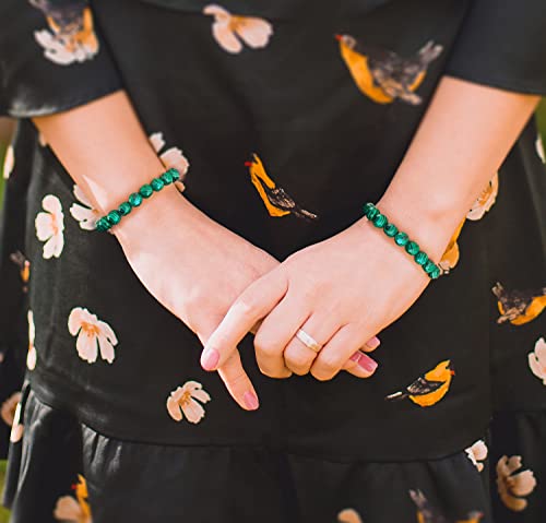 YOOESTORES82 Malachite Bracelet Set,Handmade Gemstone Beaded Stretch Bracelets for Women Men Yoga Bracelet Stone Crystal Beads Bracelets2
