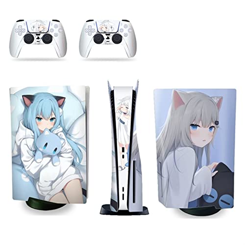 �ی� For PS5 Skin Disc Edition Anime Console And Controller Vinyl Cover Skins Wraps For Version 03762 �C�A�Ȃ��A�c�����Ȃ�