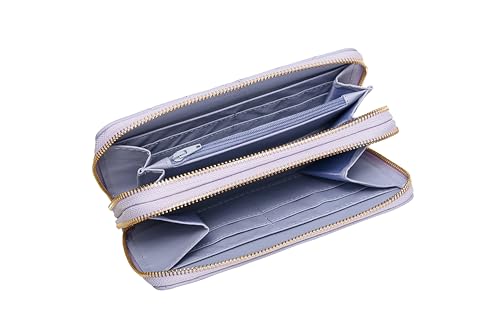 Image of Daisy Rose Dual Zipper Phone Clutch and Wallet for Women - RFID Blocking, PU Vegan Leather Multi-Card Organizer