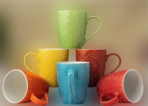 Freakway Absinthe Multi-Color Coffee Mug Set of 6 Ceramic Mugs to Gift to Best Friend, Tea Mugs, Microwave Safe Coffee Mugs, Ceramic Tea Cup 4