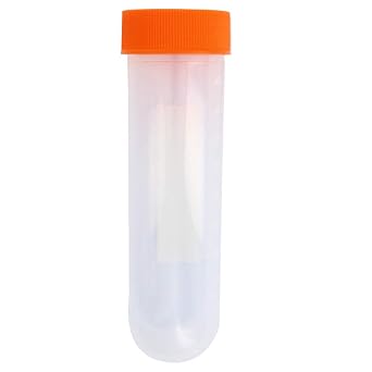 Othmro 50ml 50pcs Plastic Lab Centrifuge Tubes, 29 * 107mm Vial Test Tube Sample Storage Liquid Centrifuge Tube Round Bottom with Random Color Screw Cap for Beads Yeast Specimen Sample Laboratory