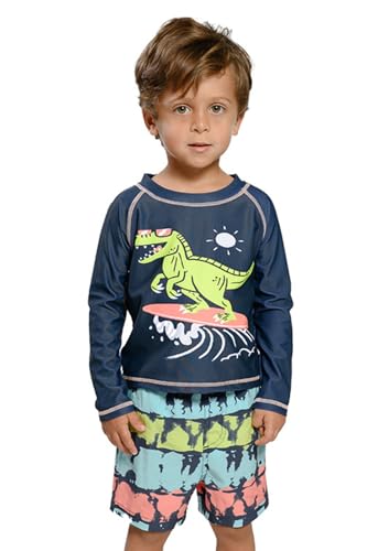 INGEAR Boys' Sun Shirt Rash Guard and Swim Shorts Combo Sun Protective Clothing Set Bathing Suit Set for Boys