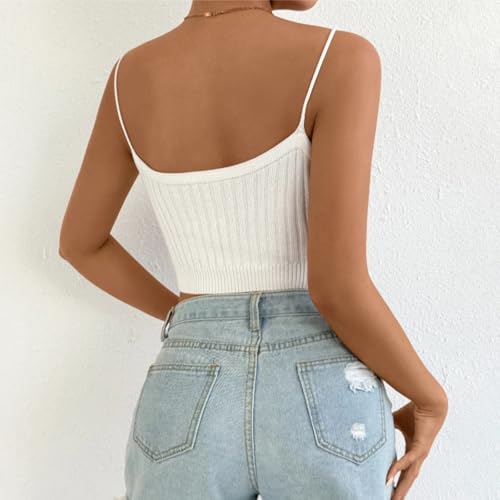 Girls Sweater Tank Tops Spaghetti Strap Camis Knit Ribbed Sweaters Vest Trendy Casual Crop Top 2025 Fashion Clothes4