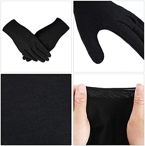 24 Pairs Black Working Gloves Lightweight Soft Protective Cotton Gloves Stretchable Lining Glove for Painting, Weeding, Playing the instrument, Doing house work