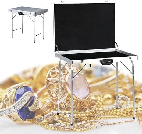 Aluminum Alloy Case Portable Organizer, Aluminum Trade Show Display Case, Foldable Lockable Card Display Rack for exhibitions, Night Markets, and Travel.