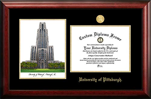 Campus Images University of Pittsburgh Gold Embossed Diploma Frame Lithograph