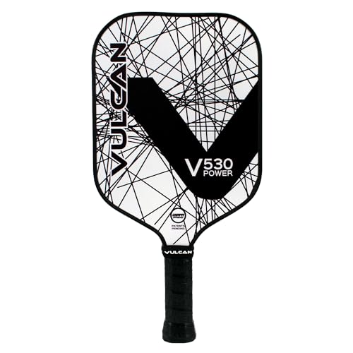Vulcan | V530 Pickleball Paddle | Power Performance | Polypropylene Core - Carbon Fiber Surface | USAP Approved | Black Lazer