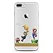 iPhone 8 Plus, iPhone 7 Plus Clear Case, JAMMYLIZARD Invisible Gel Sketch Clear Design Back Cover, Retro Game