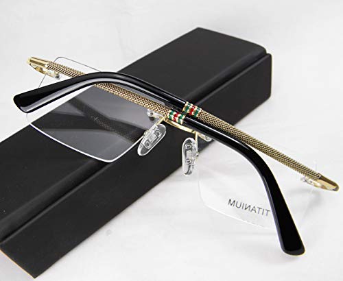 Image of Circleperson Rimless Pure Titanium Eyeglasses frames Square Light Weight