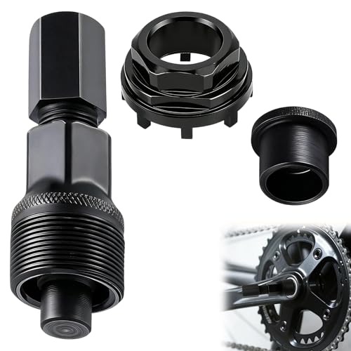 WZHHDM Narzędzie do zamka łańcucha rowerowego, 42 mm, czarne narzędzie do suportu z ściągaczem korby, ściągacz korby rowerowej z 8 zębami dla wielu typów rowerów
