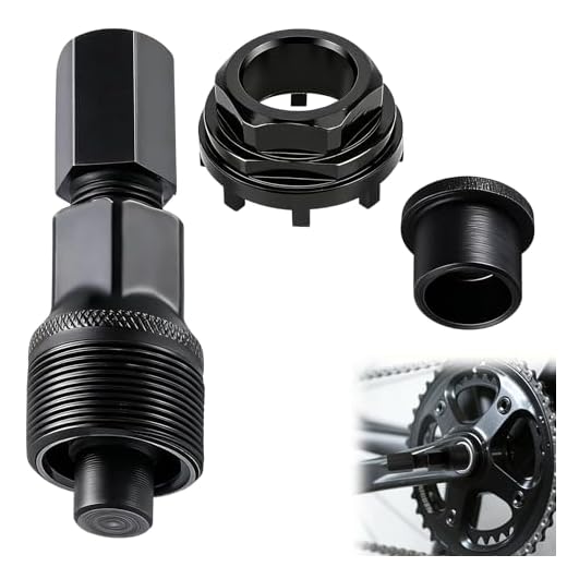 WZHHDM Fahrrad Lockring Tool, 42 mm Schwarz Tretlager Werkzeug mit Kurbelabzieher, Kurbel Entferner Fahrrad Kurbelabzieher mit 8 Zähnen für Viele Fahrradtypen