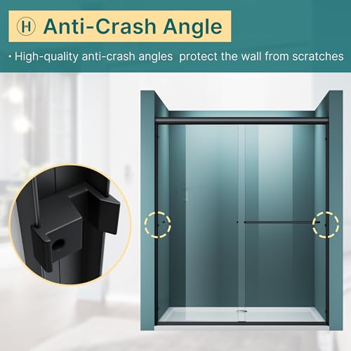 Elegant Semi-Frameless Sliding Shower Door 60 Inch W X 72 Inch H thumb #3