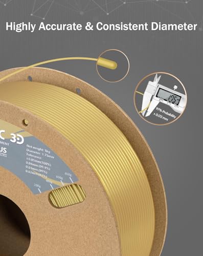 Image of DURAMIC 3D PLA+ Printer Filament 1.75mm PLA Plus Neatly 2Kg Spool(2.2lbs) | PLA Pro Tougher and Stronger, Dimensional Accuracy Probability + /- 0.02mm Champagne Gold