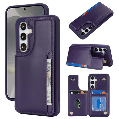 Coque portefeuille S24 violette iCoverCase contre les chocs et le vol RFID