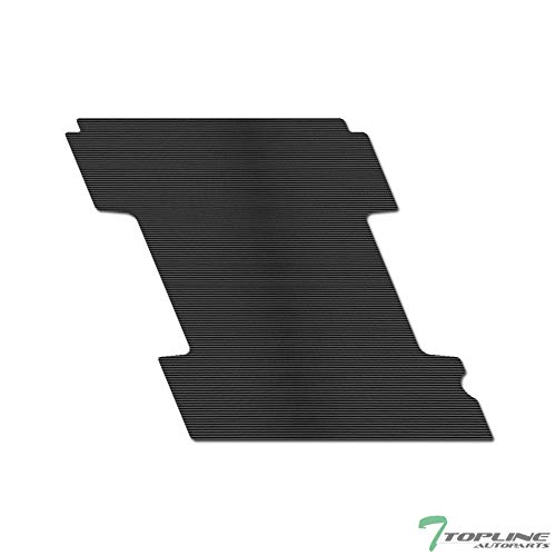 Topline Autopart Black Rubber Horizontal Line Truck Bed Floor Mat Liner v2 For 87-10 Dodge / 2011 Ram Dakota / 06-09 Mitsubishi Raider 6.5 Feet (78") bed