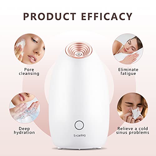 Vapeur Visage, S-CARING Sauna Facial Vaporisateur Personnel Sauna SPA Soins pour le visage pour soin de la peau, traitement des points noirs, désencombrement des pores, effet purifiant profond, Doré - Image 5
