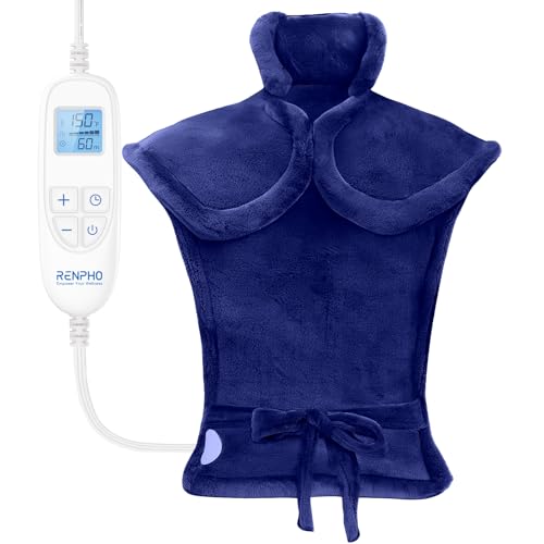 RENPHO Electric Heating Pad for Back, Fathers Day Dad Gifts & Birthday Gifts for Men Mom Women, FSA Eligible & HSA Store, Neck and Shoulder Heat Pad, Fast Heating, 24"x33", ETL Certified, Da