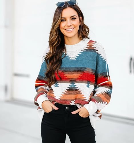 Image of Womens Oversized Sweaters Fall 2026 Fashion Clothes Colorblock Knit Tops