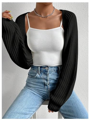 Image of RoseSeek Women's Cropped Cardigan Sweaters Open Front Bolero Shrugs