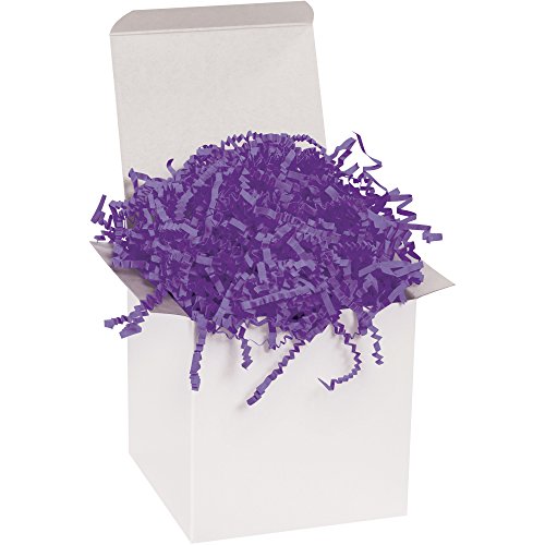 Image of BOX USA Purple Crinkle Paper Filler (10lb) - Shredded Paper for Basket Stuffing, Shipping, Packaging, Confetti, Crafts & Holidays - Crinkle Cut
