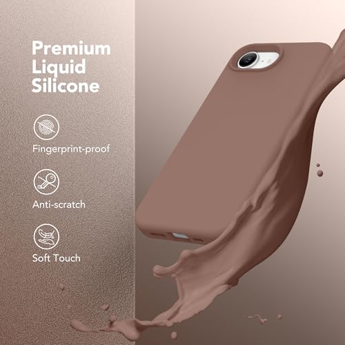Image of Magnetic for iPhone 17e /iPhone 16e Case, Compatible with MagSafe, [Soft Anti-Scratch Microfiber Lining] Slim Silicone Shockproof Protective Phone Case for iPhone 17e /16e 6.1 inch, Brown