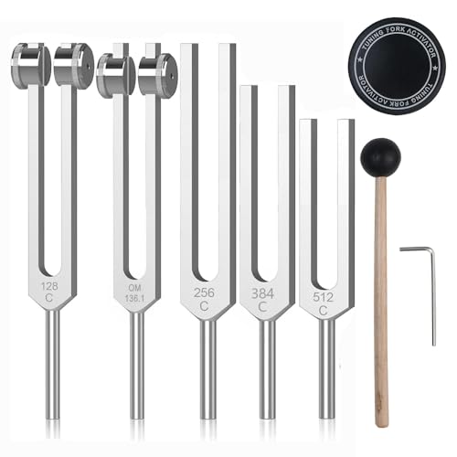 Diapason 128hz therapeutique : kit de 5 diapasons pour therapie des chakras