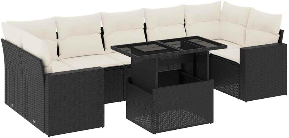 Garden Sofa Set Black Outdoor Deck Sets Outdoor Furniture Set Patio Furniture Poolside for Deck Garden Patio Poolside