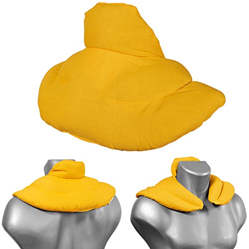 Cojín cervical de calor con cuello. Mango. Almohada térmica con huesos de cerezas. Cojín de nuca. Saco térmico de semillas