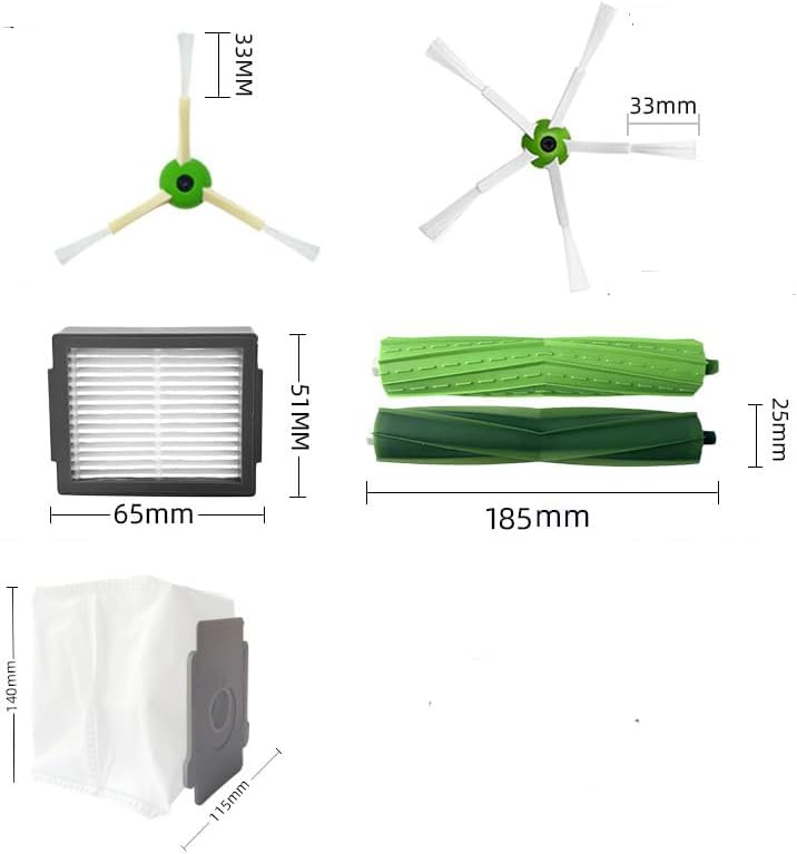 Miniatura 3 de Kit de piezas de repuesto para aspiradora iRobot Roomba i6+ i3 i3+ i7 i7+ Plus E5 E6, incluye 2 juegos de cepillos de goma multisuperficie y 10