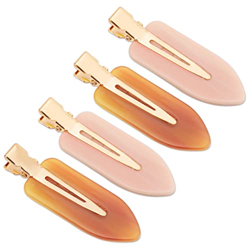 Gootty No Crease Hair Clips for Women Makeup Hair Styling 4 PCS No Bend Hair Clips Curl Pin Clips for Bangs